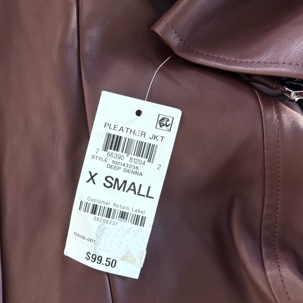 INC International Concepts Faux Leather Moto Jacket NWT Size XS - Picture 6 of 9